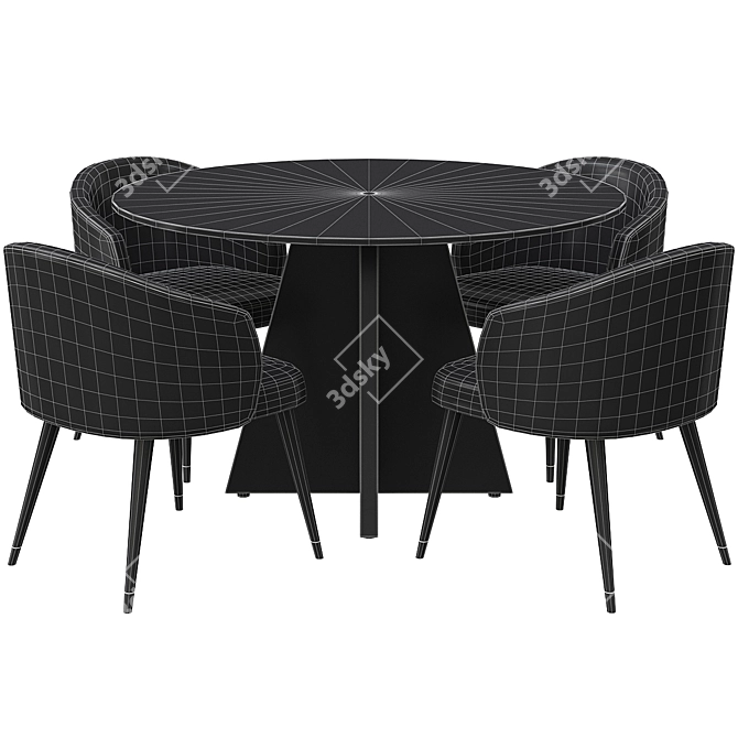 Elegant Wellington Dining Table 3D model image 4