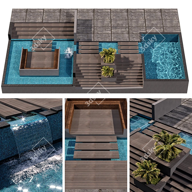 Crystal Clear Water Pool 3D model image 1