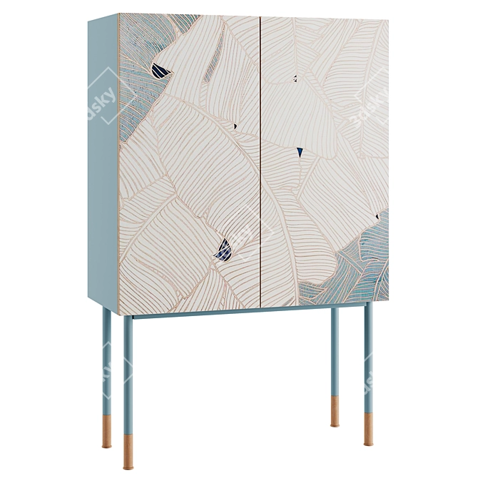 Sleek Basjoo Bar Cabinet: Modern Design for 21st Century 3D model image 2