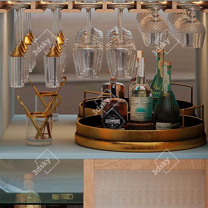 Sleek Basjoo Bar Cabinet: Modern Design for 21st Century 3D model image 3