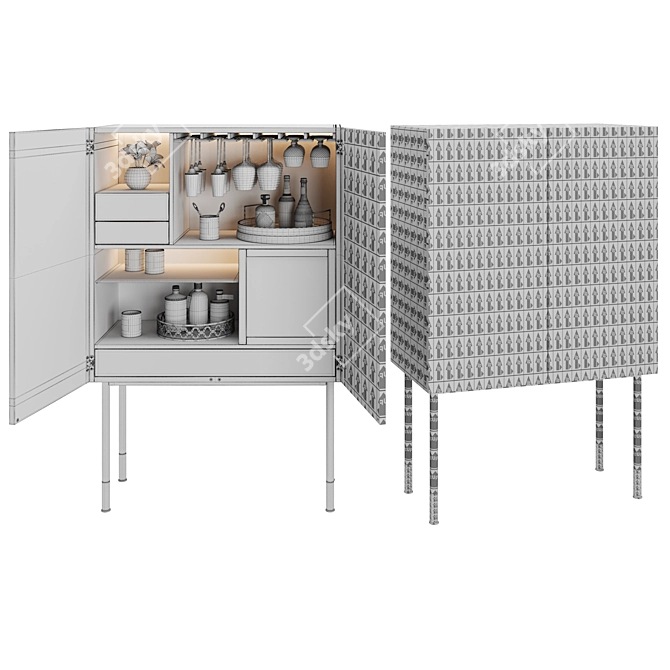 Sleek Basjoo Bar Cabinet: Modern Design for 21st Century 3D model image 6