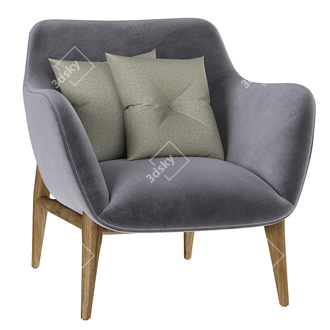 Elegant Jade Armchair: Stylish and Comfortable 3D model image 1