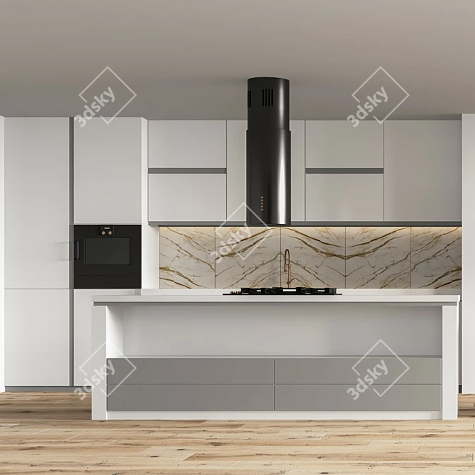 Modern Kitchen 3D Model 3D model image 1