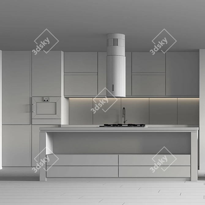Modern Kitchen 3D Model 3D model image 4