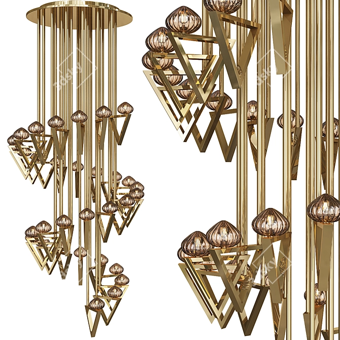 Geometric Glow Chandelier 3D model image 1