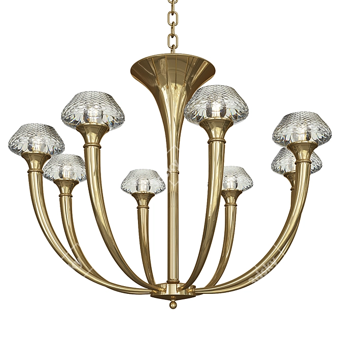 Elegant Crystal Art Deco Chandelier 3D model image 1