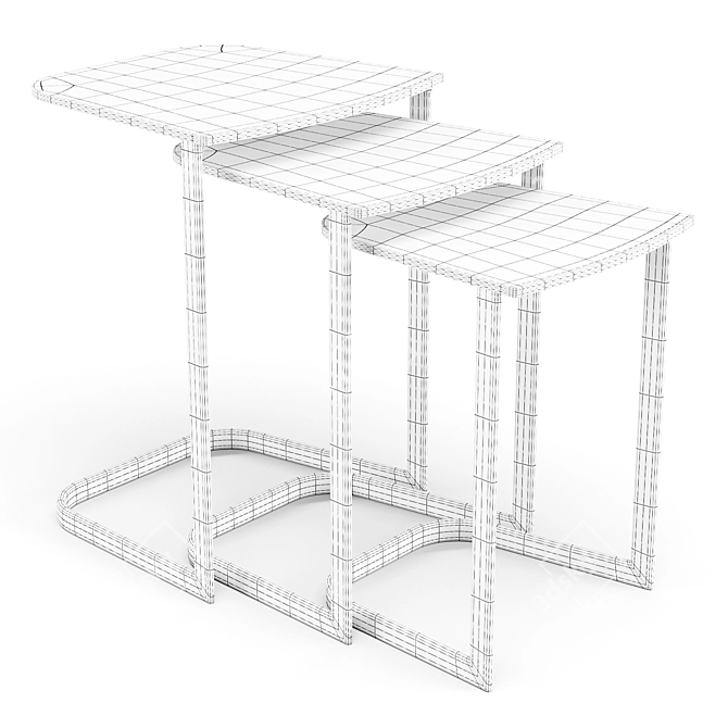 Sleek and Stackable: Rim Side Tables 3D model image 2