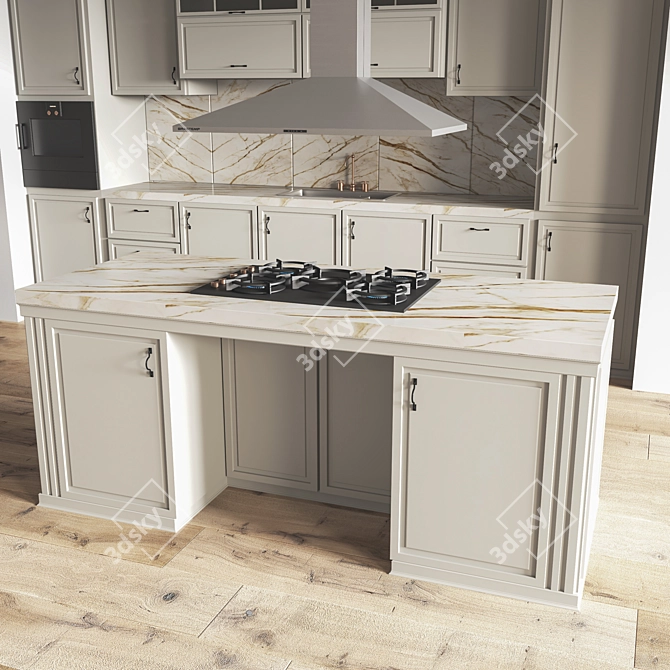 Classic Kitchen 2015 3D model image 2