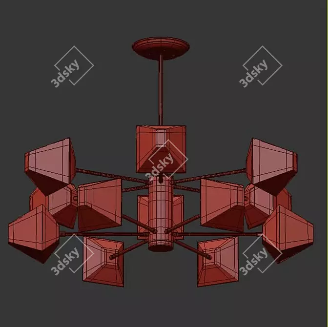 Elegant Lumen Lux Ceiling Chandelier 3D model image 3