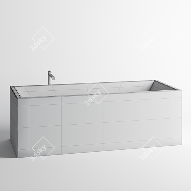 Luxury Corian Bathtub - Elegant Freestanding Design 3D model image 2