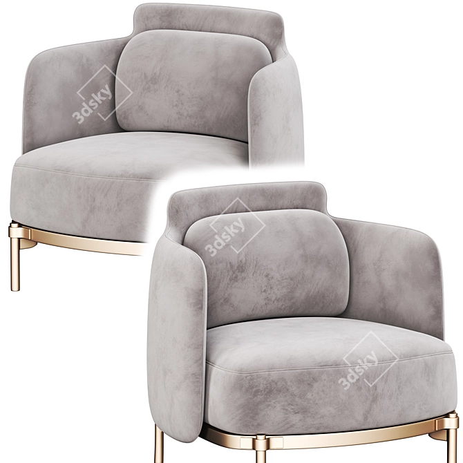 Contemporary Minotti Tape Armchair 3D model image 3