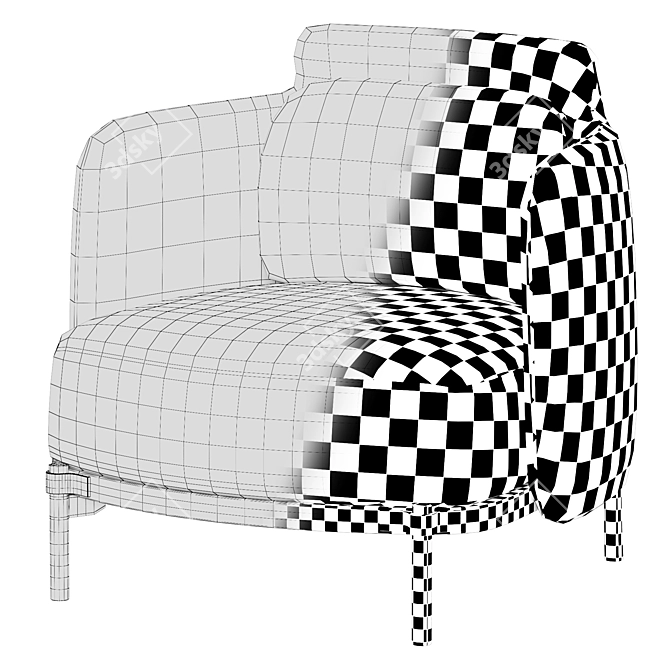 Contemporary Minotti Tape Armchair 3D model image 5