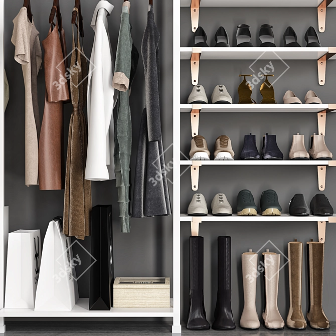 Versatile Wardrobe and Closet Set 3D model image 4