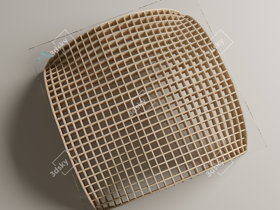 Rustic Wood and Glass Table 3D model image 2