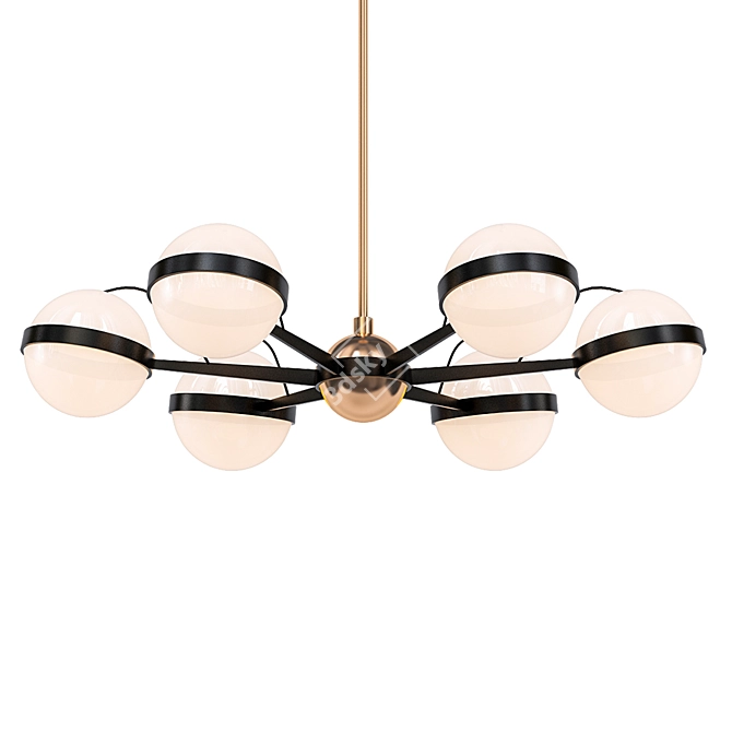 Elegant Bronze & Brass Chandelier 3D model image 1