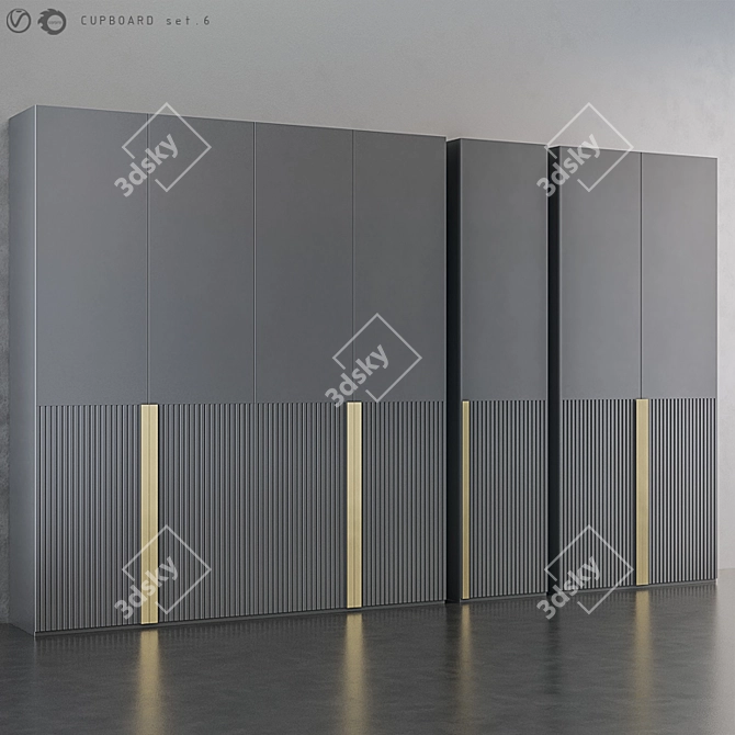 Modern Style Cupboard Set 3D model image 2