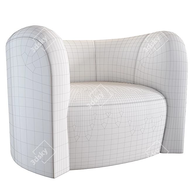 Stylish Baker Wave Chair 3D model image 5
