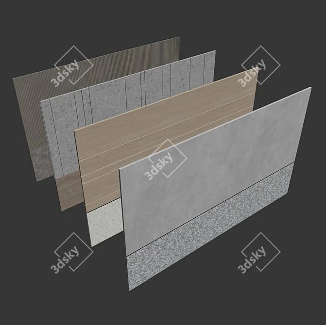 Decorative Panel Set 65: Versatile 3D Design 3D model image 6