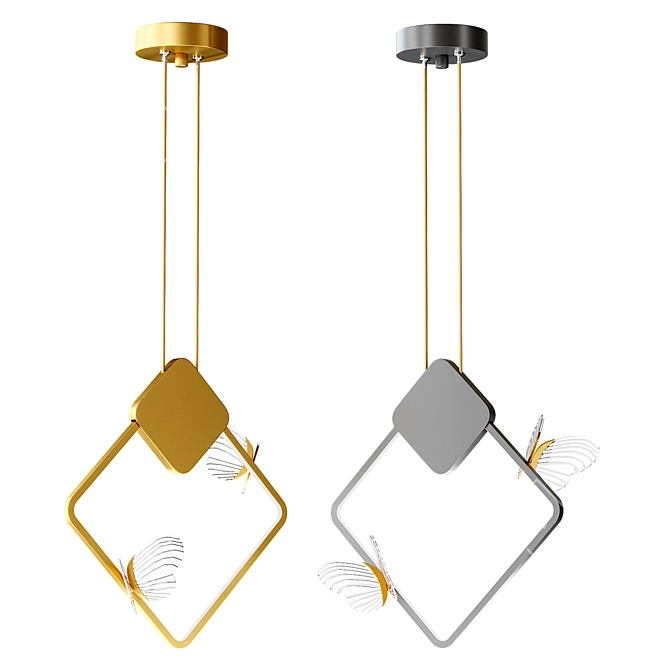 Modern Geometric Pendant Lamp 3D model image 4