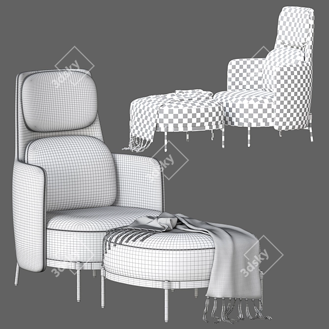 Minotti Tape Armchair: Modern Elegance for Your Home 3D model image 3