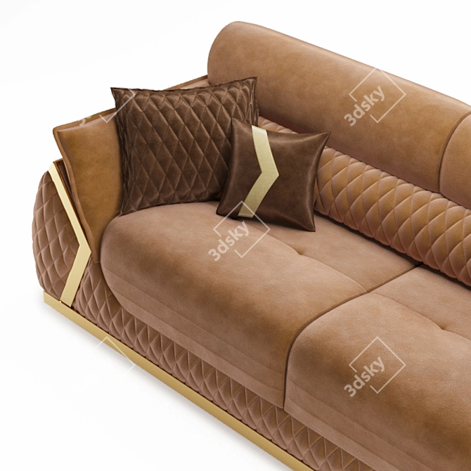 Luxury Triple Diamond Sofa 3D model image 2