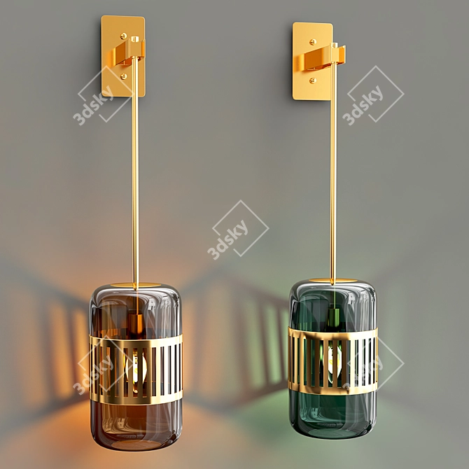 Modern Trait Wall Lamp - Sleek Design 3D model image 2