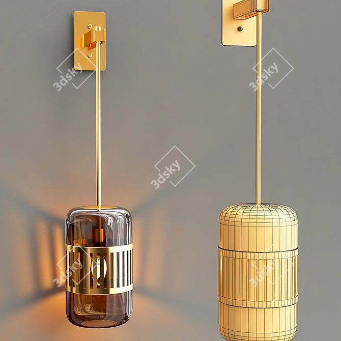 Modern Trait Wall Lamp - Sleek Design 3D model image 3