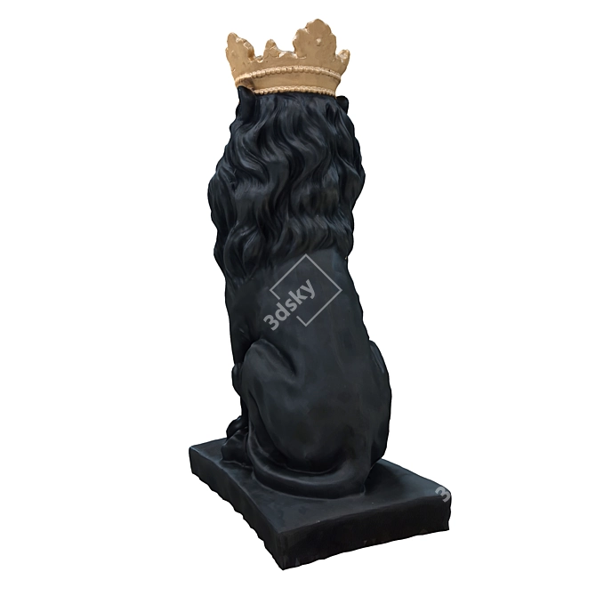 Majestic Lion King Sculpture 3D model image 5