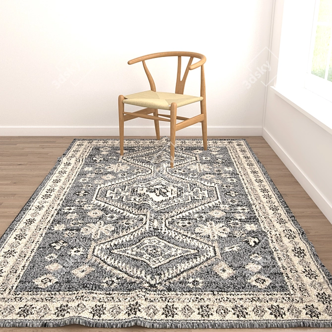 Versatile Set of 6 Designer Rugs 3D model image 2