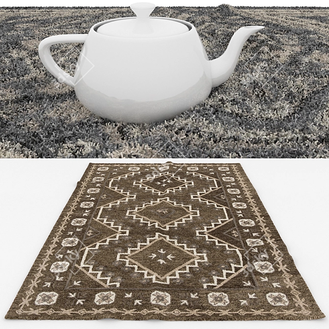 Versatile Set of 6 Designer Rugs 3D model image 3