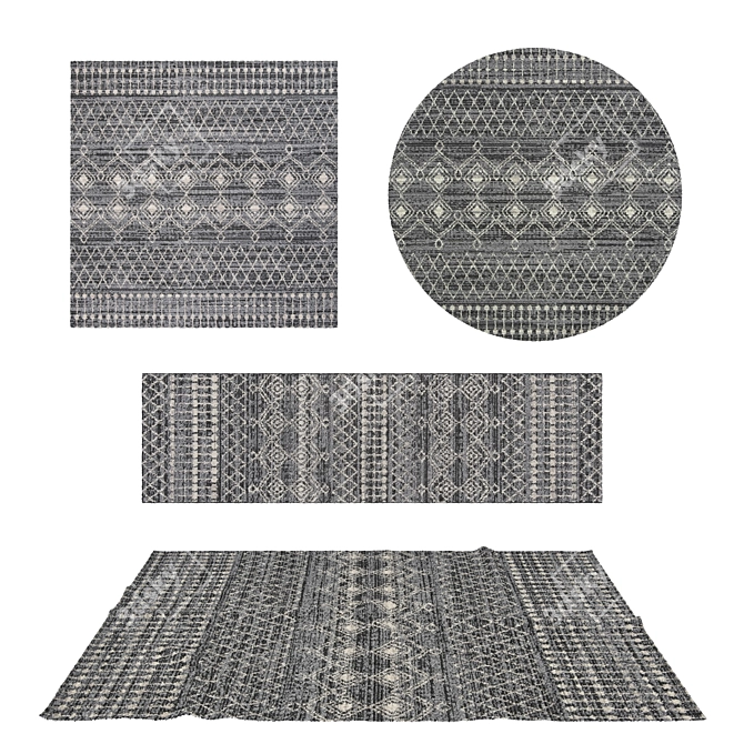 Versatile Set of 8 Rugs with VRayFur & Displacement 3D model image 1