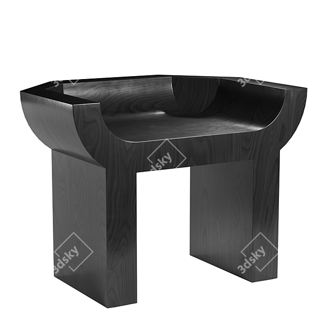 Sleek Rick Owens Curial Chair 3D model image 1