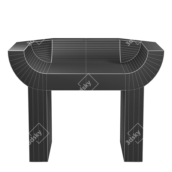 Sleek Rick Owens Curial Chair 3D model image 3