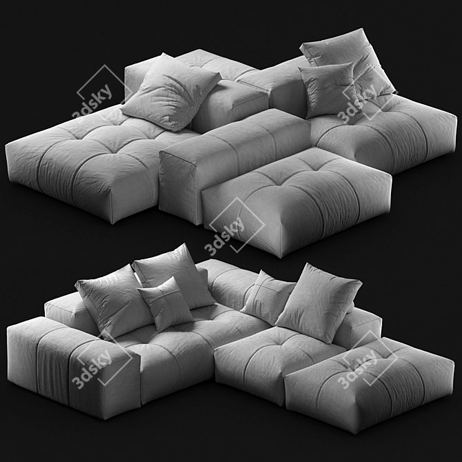 Sleek Pixel Sofa - Italian Design 3D model image 1