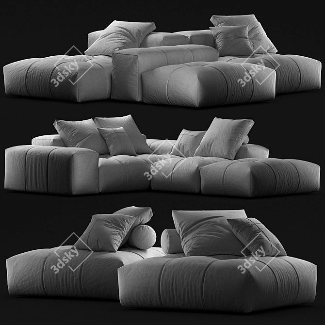 Sleek Pixel Sofa - Italian Design 3D model image 2