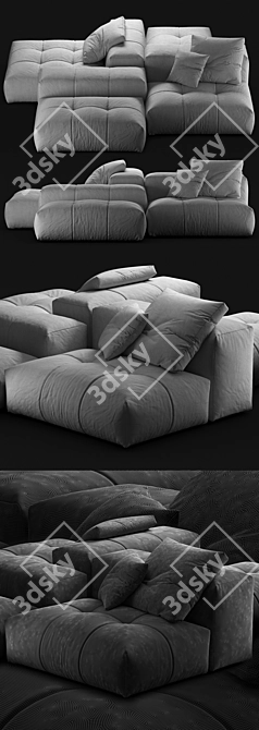 Sleek Pixel Sofa - Italian Design 3D model image 3