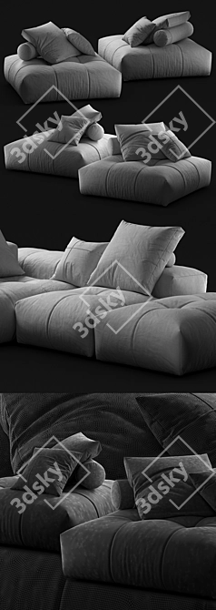 Sleek Pixel Sofa - Italian Design 3D model image 5