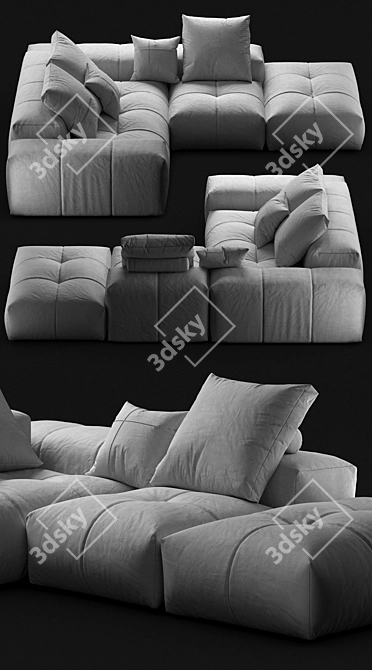 Sleek Pixel Sofa - Italian Design 3D model image 14