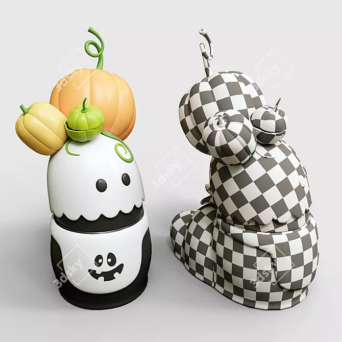 Spooky Wobi Halloween Figurine 3D model image 6