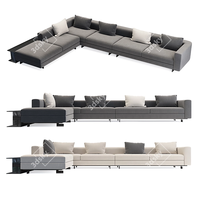 Zanotta Scott Sofa: Contemporary Comfort 3D model image 1