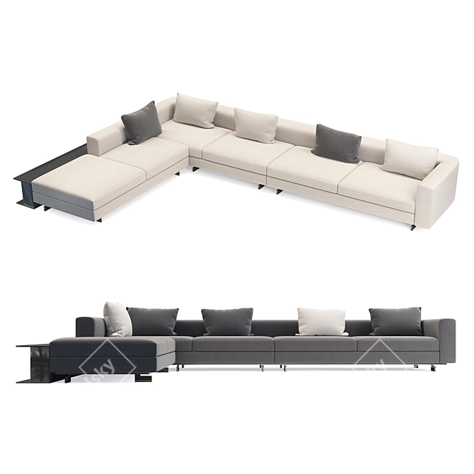 Zanotta Scott Sofa: Contemporary Comfort 3D model image 2