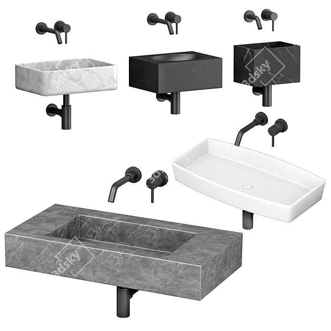 Lusso Luxury Living Bathroom Sinks 3D model image 1