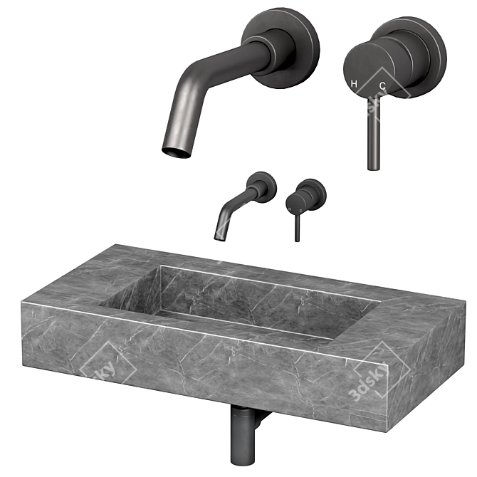 Lusso Luxury Living Bathroom Sinks 3D model image 6