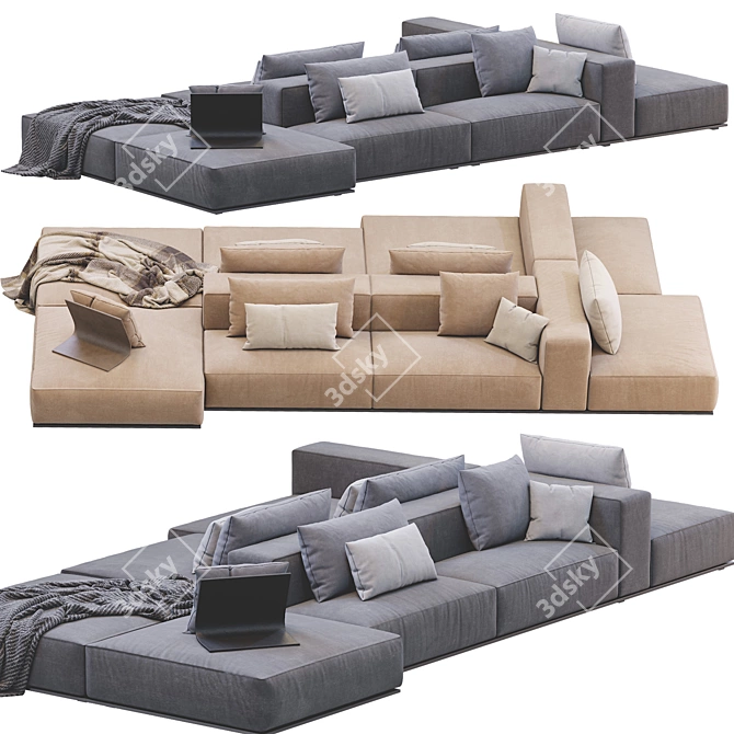 Modern Luxury Westside Sofa 3D model image 1