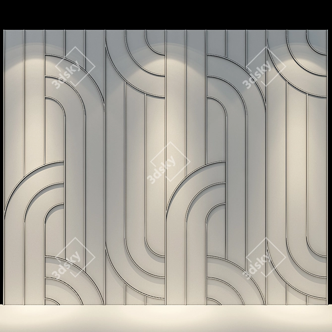 Sleek Edge Wall Panel 3D model image 2