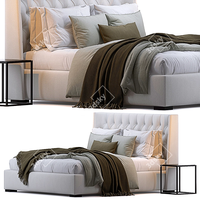 Turman Bed: Sleek & Stylish 3D model image 1