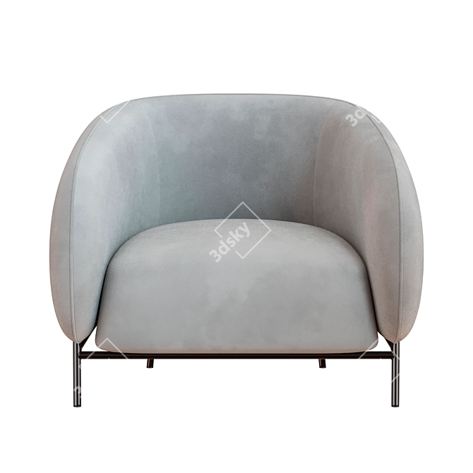 Sleek Curl Armchair: Cider Edition 3D model image 2