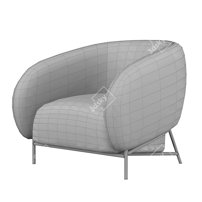 Sleek Curl Armchair: Cider Edition 3D model image 4