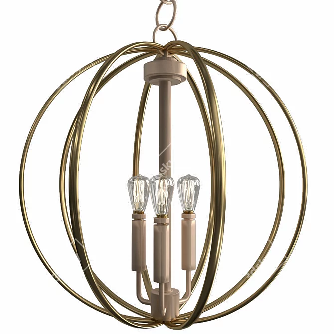 Elegant Glass Sphere Chandelier 3D model image 1