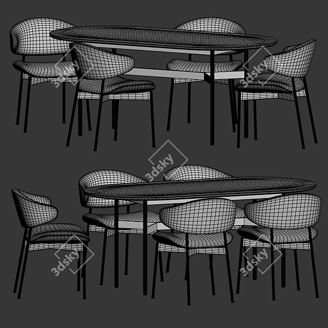 Luxury Luz Harri Dining Set 3D model image 3